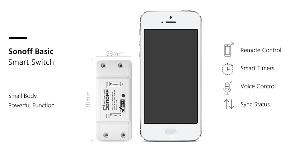 Sonoff WiFi TH10A e presa intelligente S20 Smart Socket