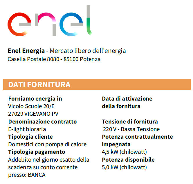 Tariffa D1 Enel Energia