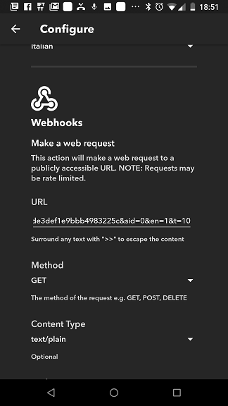 IFTTT OpenSprinkler