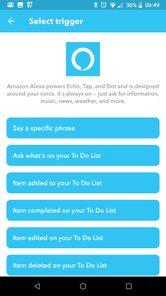 Applets IFTTT Alexa Amazon Echo
