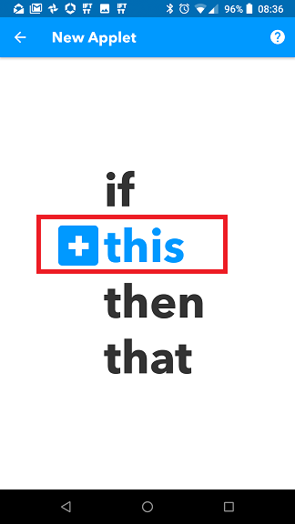 Applet IFTTT Alexa: scelta trigger (evento)