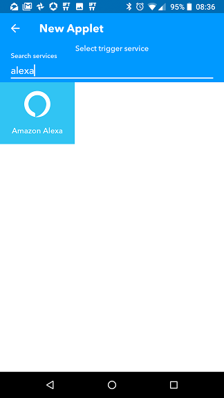Applet Alexa IFTTT Amazon Echo: scelta trigger (evento)