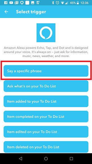 Alexa IFTTT