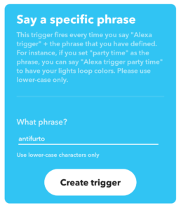 Trigger IFTTT Alexa