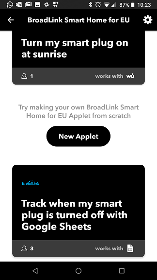 Broadlink IFTTT