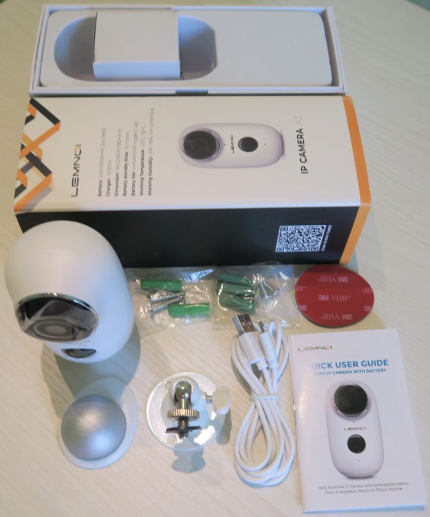Lemnoi A3 telecamera wireless a batteria ricaricabile