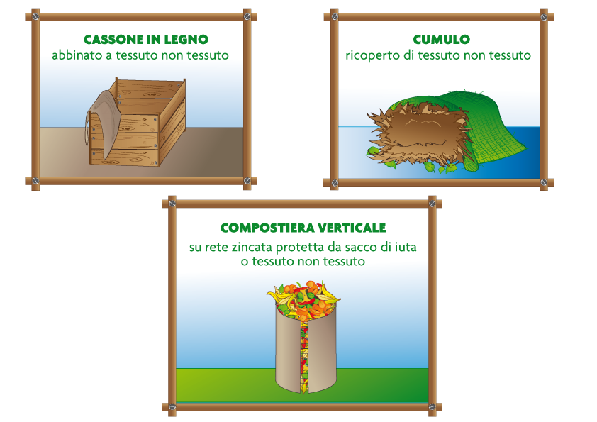 Cassone cumulo compostiera tecniche di compostaggio domestico