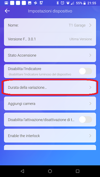 eWeLink Variazione Graduale (Inching)