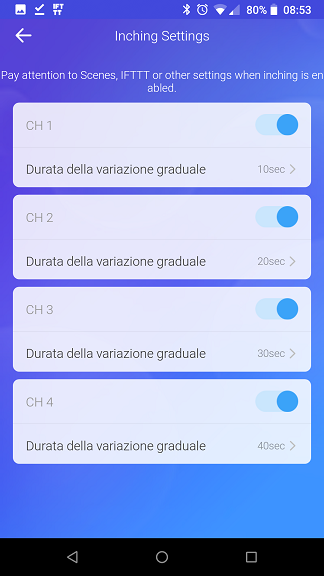 Sonoff 4CH Pro Variazione Graduale (Inching)