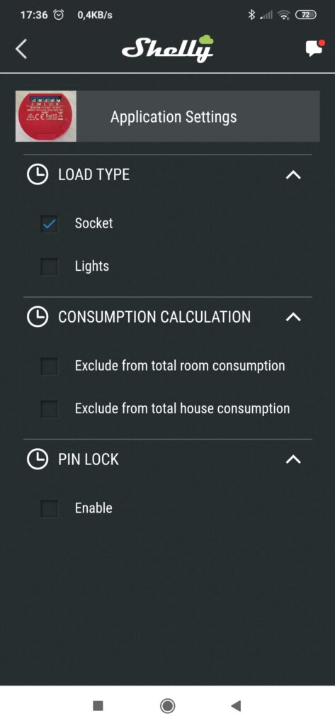 Shelly Cloud App configurazione applicazione