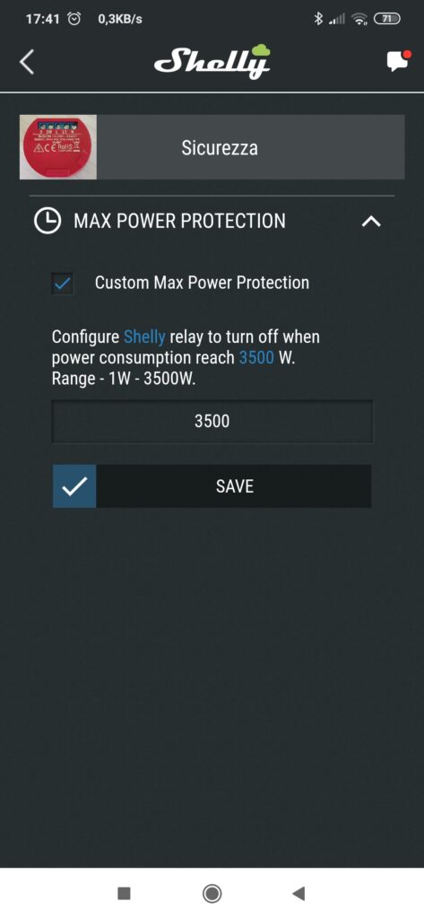 Shelly Cloud App sicurezza