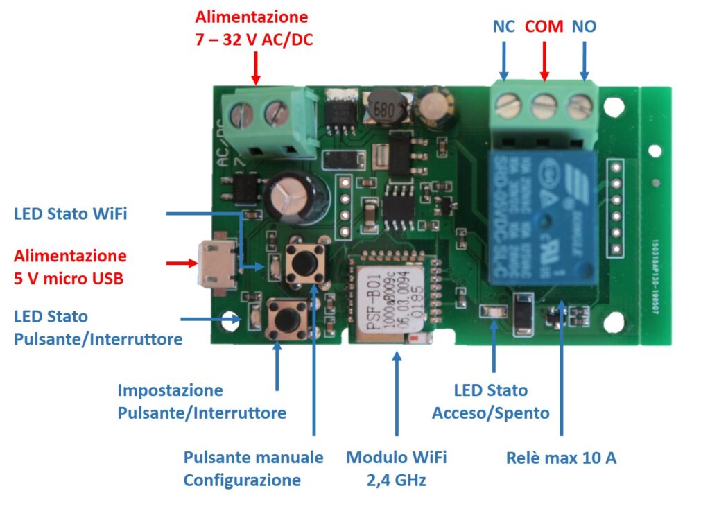 Sonoff contatto pulito MHCOZY - 1 canale