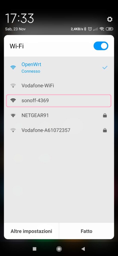 Sonoff Tasmota firmware italiano
