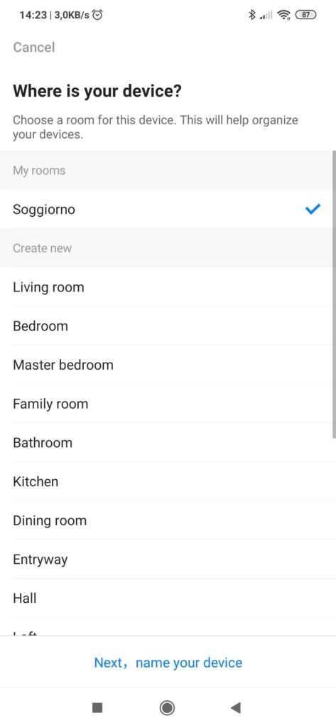 App Broadlink Universal Remote: aggiunta nuovo dispositivo