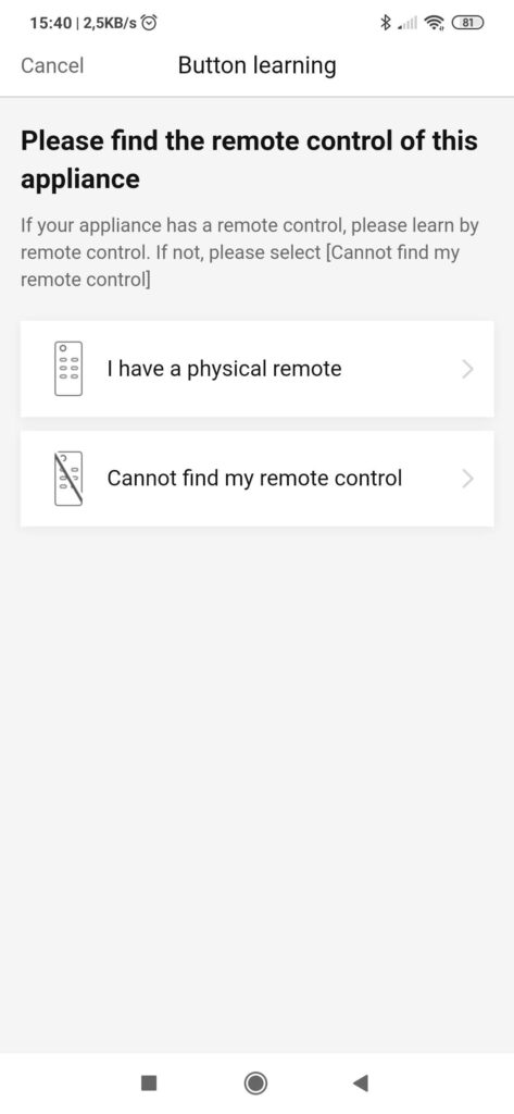 App Broadlink Universal Remote: duplicare telecomando radio cancello elettrico