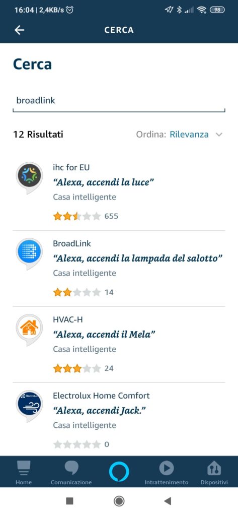 Collegare Broadlink RM Pro, Mini3 e RM4 Mini ad Alexa
