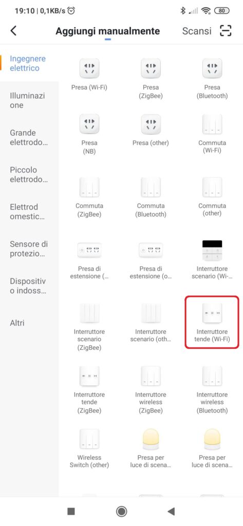 Interruttore tapparelle WiFi Smart Life
