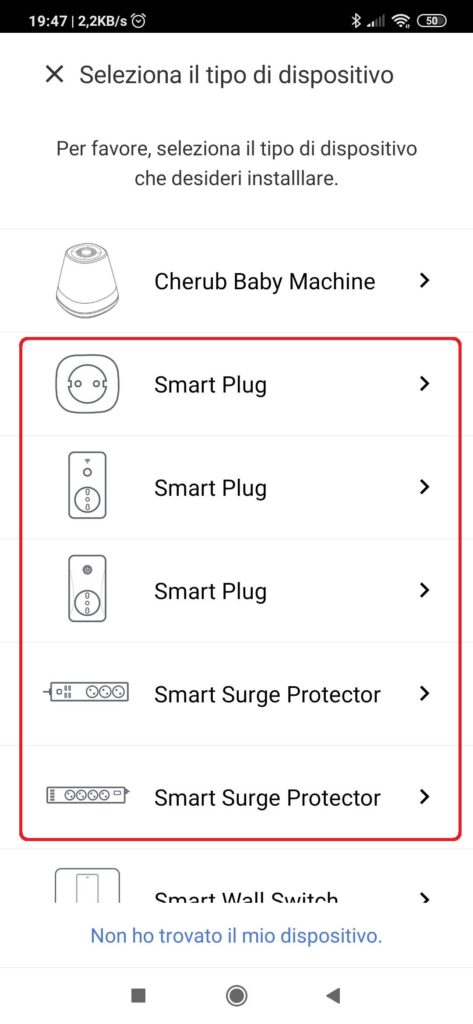 Presa intelligente WiFi Meross App