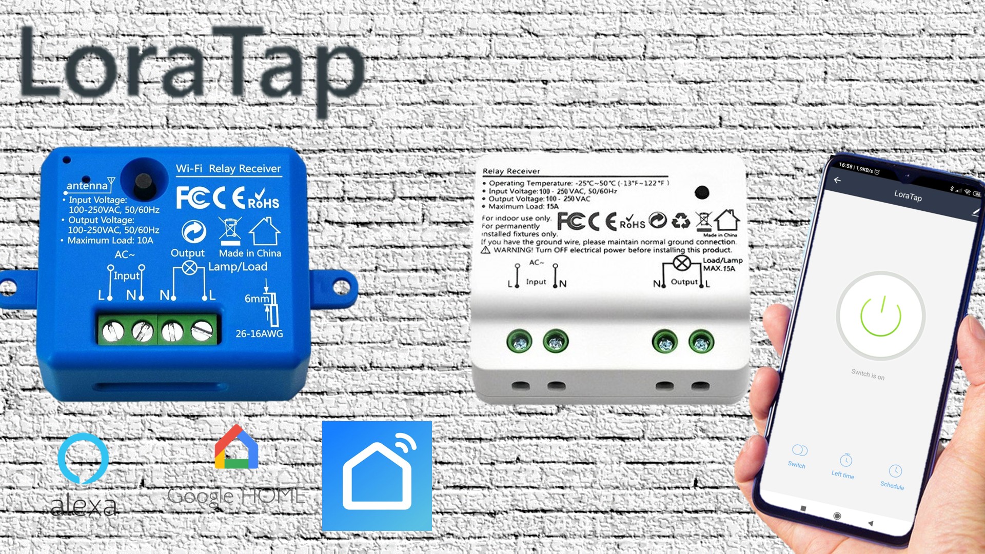 LoraTap interruttore smart wifi per Alexa compatibile Smart Life