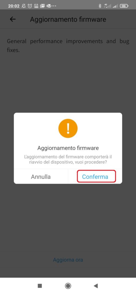 eWeLink App Sonoff aggiornare firmware