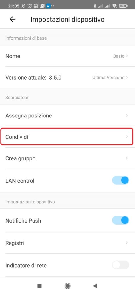 eWeLink App Sonoff Condivisione