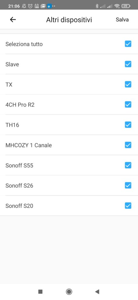 eWeLink App Sonoff Condivisione