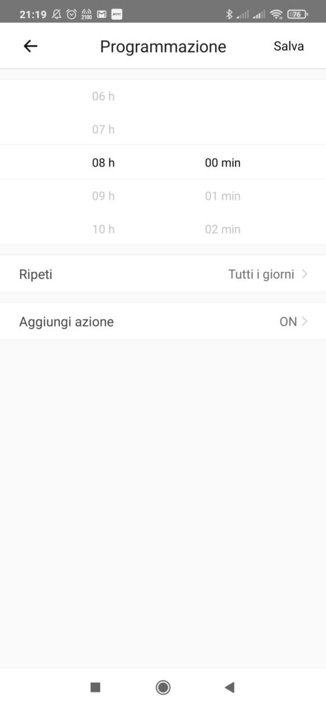 eWeLink App Sonoff Programmazione Timer