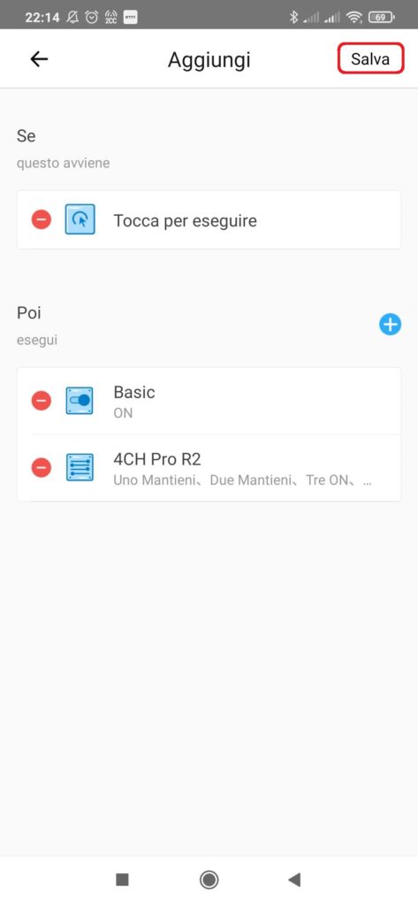 eWeLink App Sonoff scene