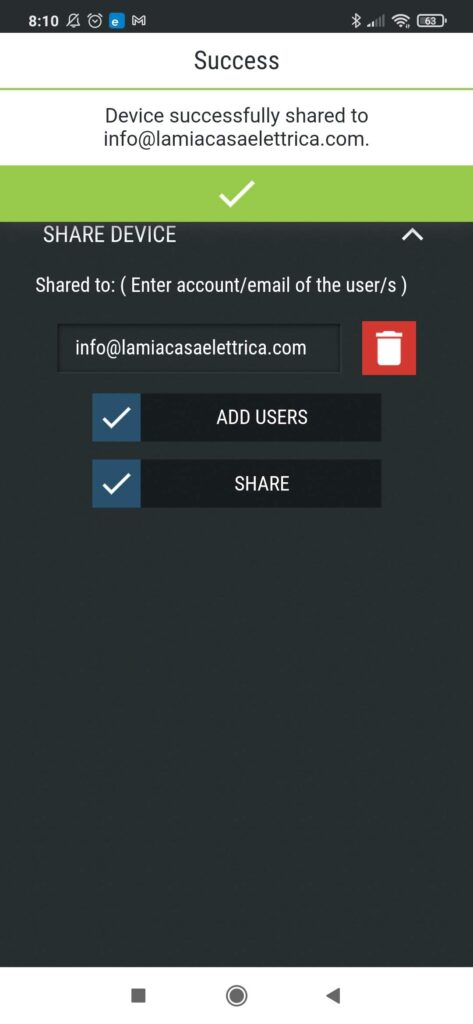 Shelly Cloud App condivisione
