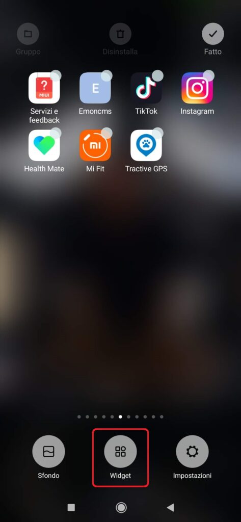 Aggiungere Widget eWeLink