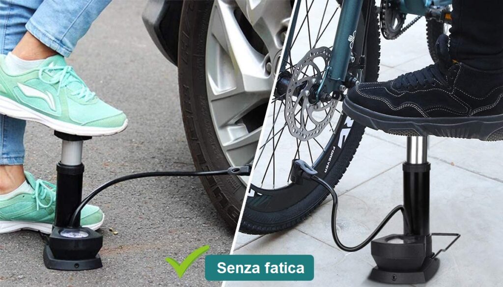 Mini pompa a pedale per bici