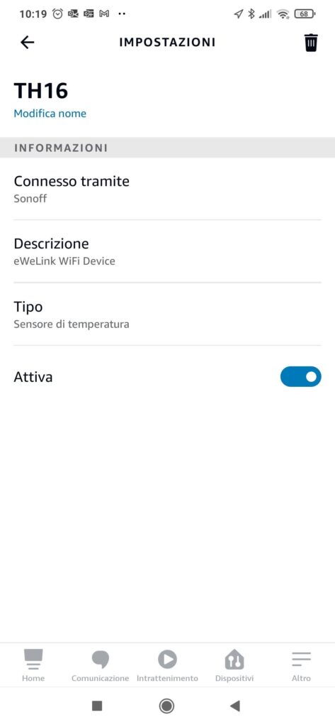 Sonoff TH10 TH16 su Alexa