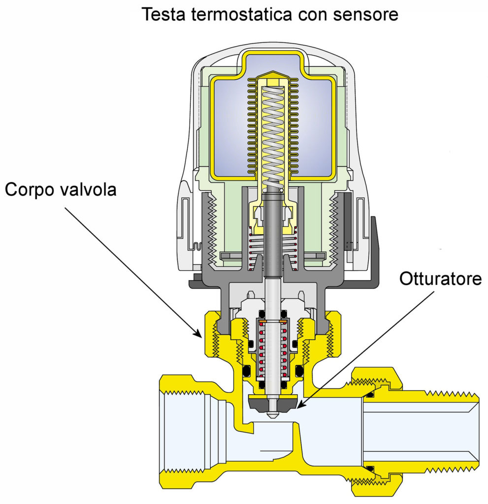 Componenti valvola termostatica
