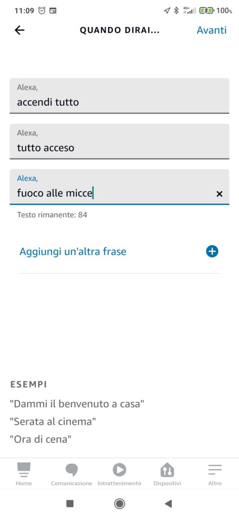 Condizione routine Alexa