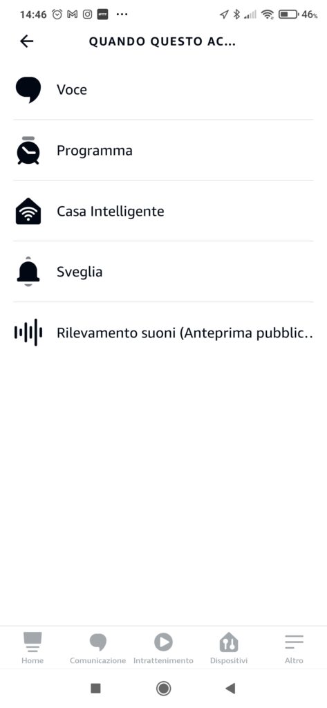 Creare routine con Alexa