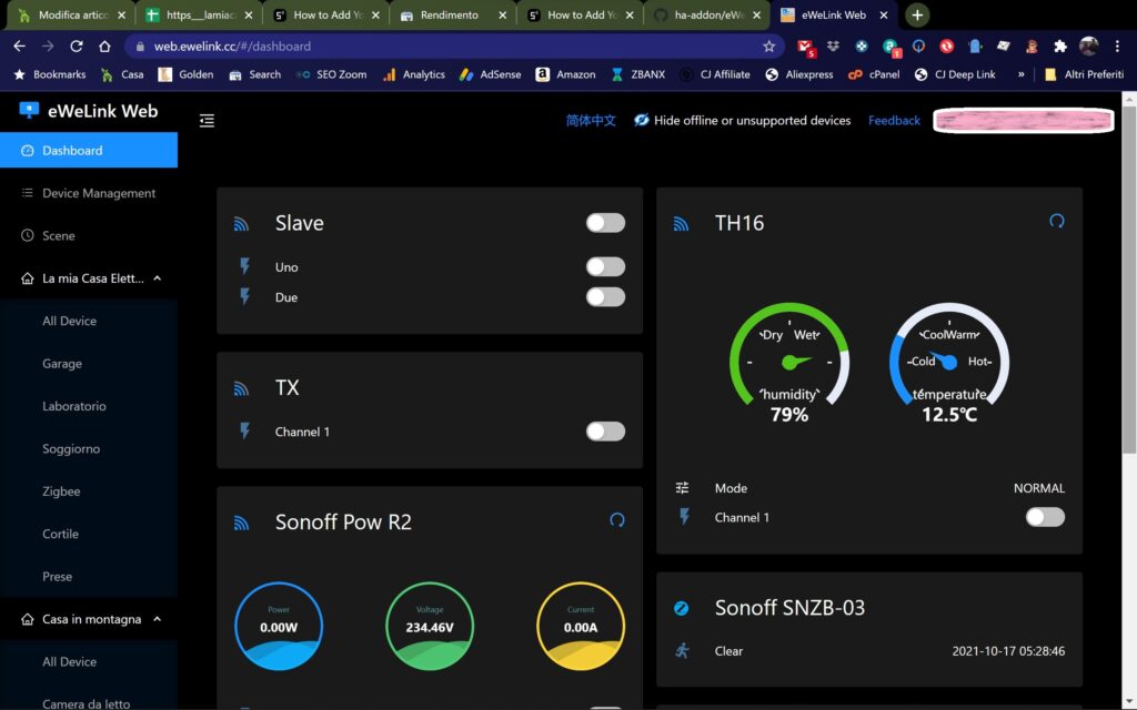 eWeLink Web: gestire Sonoff da PC Windows e Mac