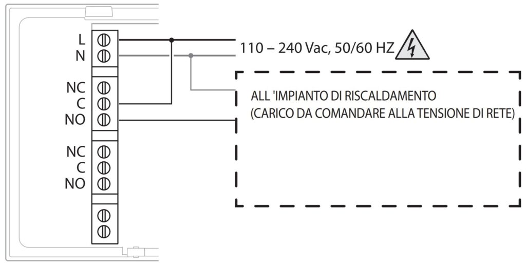 Collegamento termostato BTicino Smarther 2 a parete con elettrovalvola