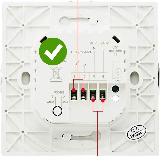 Termostato Tuya Smart Life con conttato pulito (dry contact)