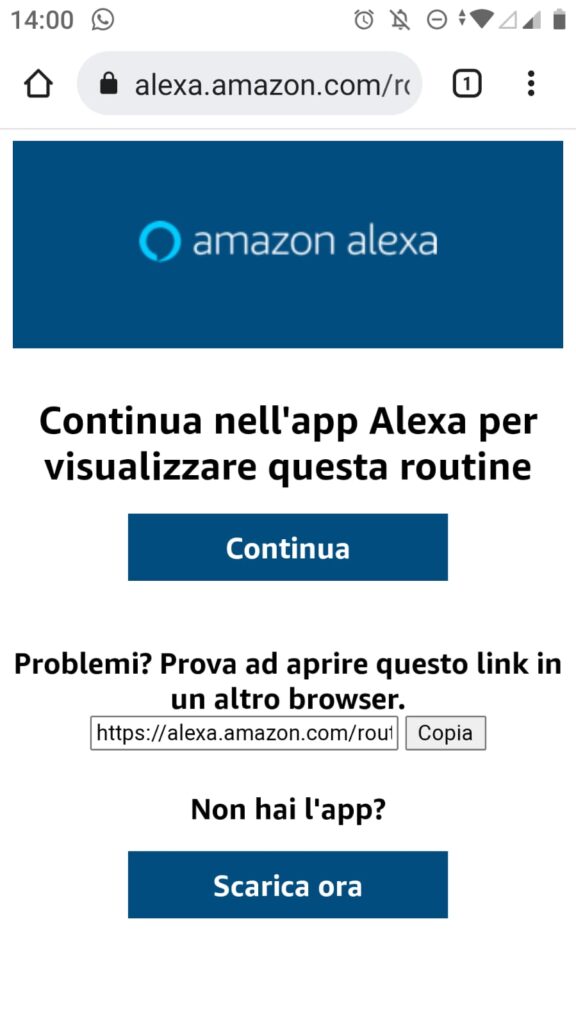 Condividere routine Alexa