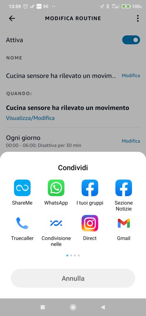 Condividere routine Alexa