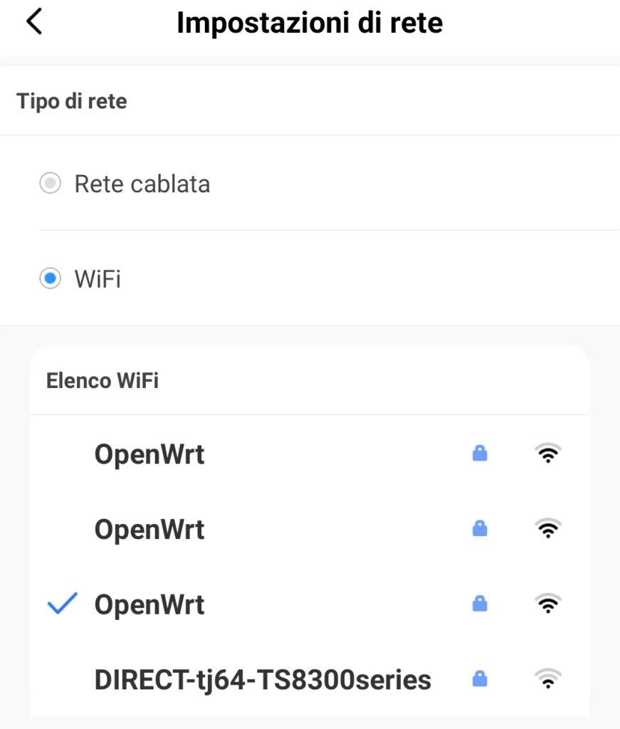 Yoosee App impostazioni avanzate telecamera