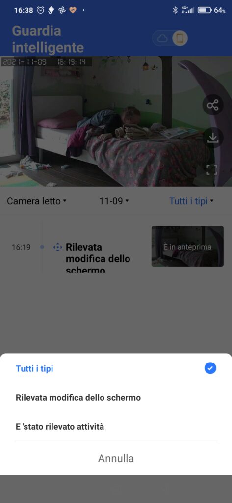 Yoosee app e YYP2P app: centro notifiche