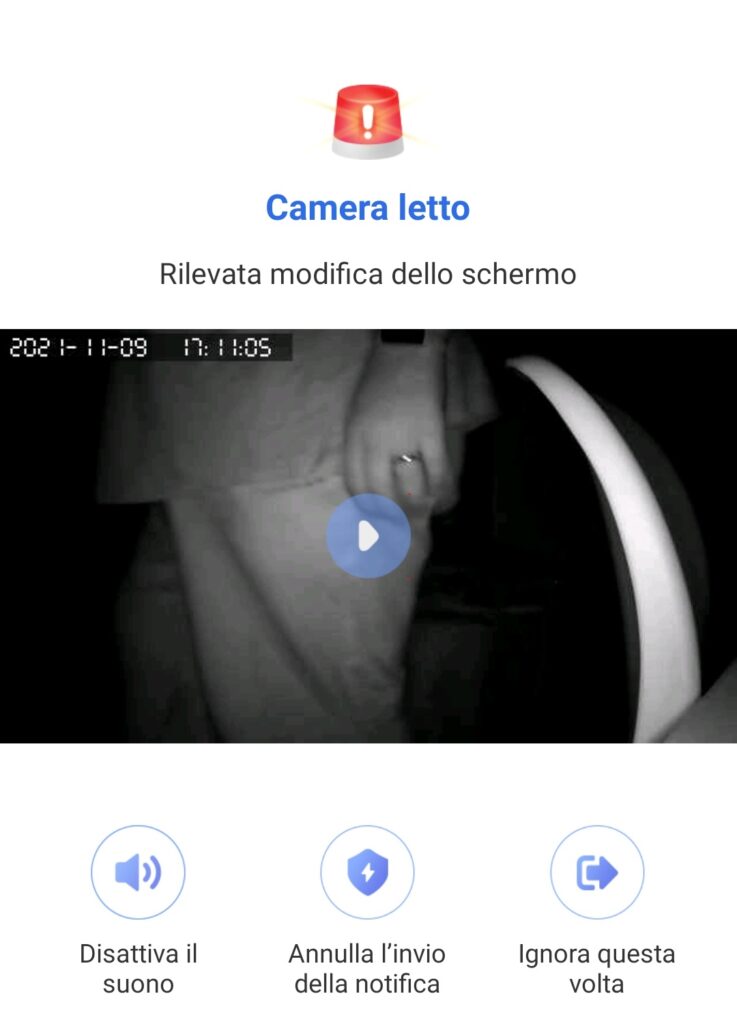Gestione allarme Yoosee app