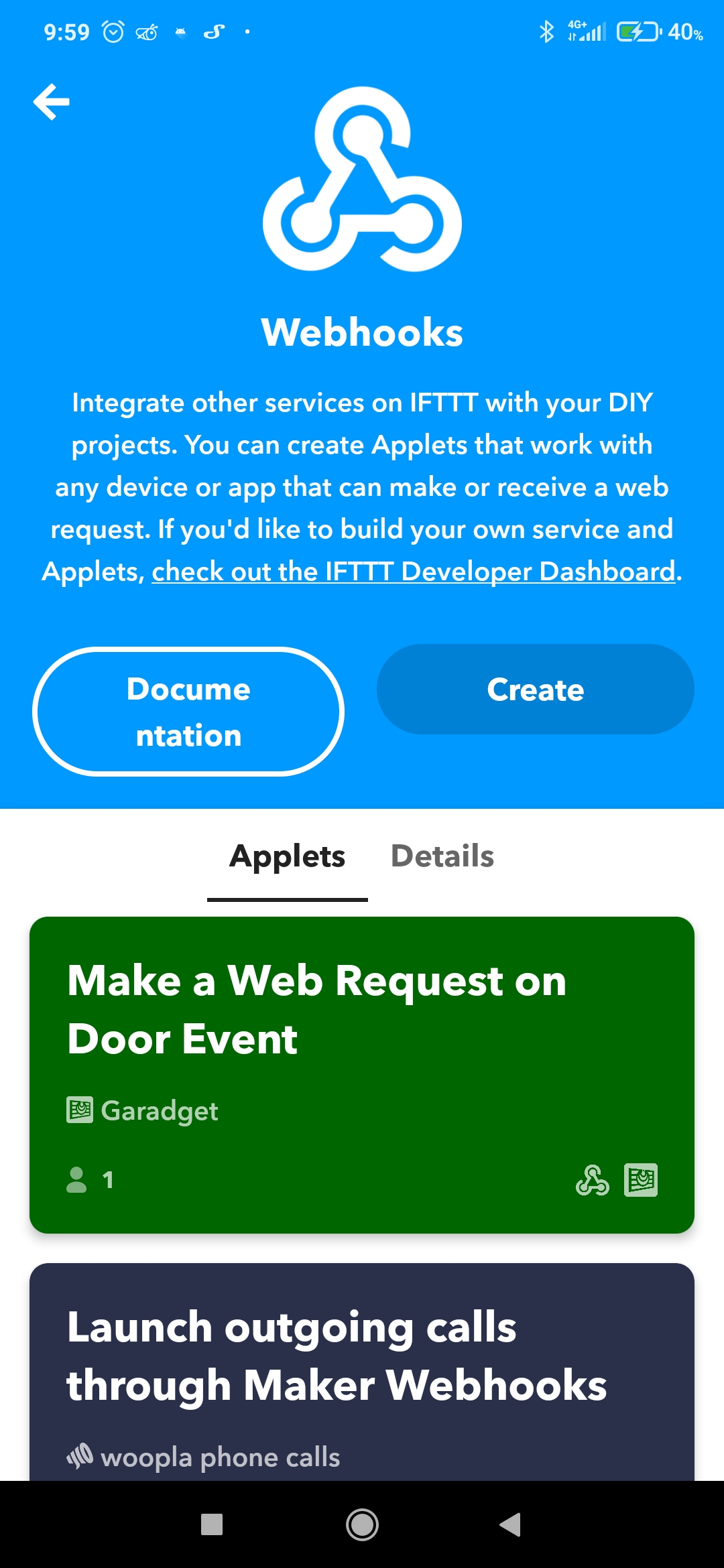 Webhooks in IFTTT