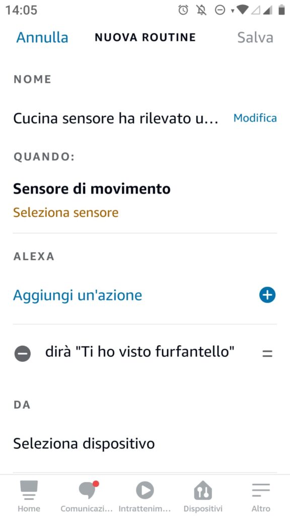Condividere routine Alexa