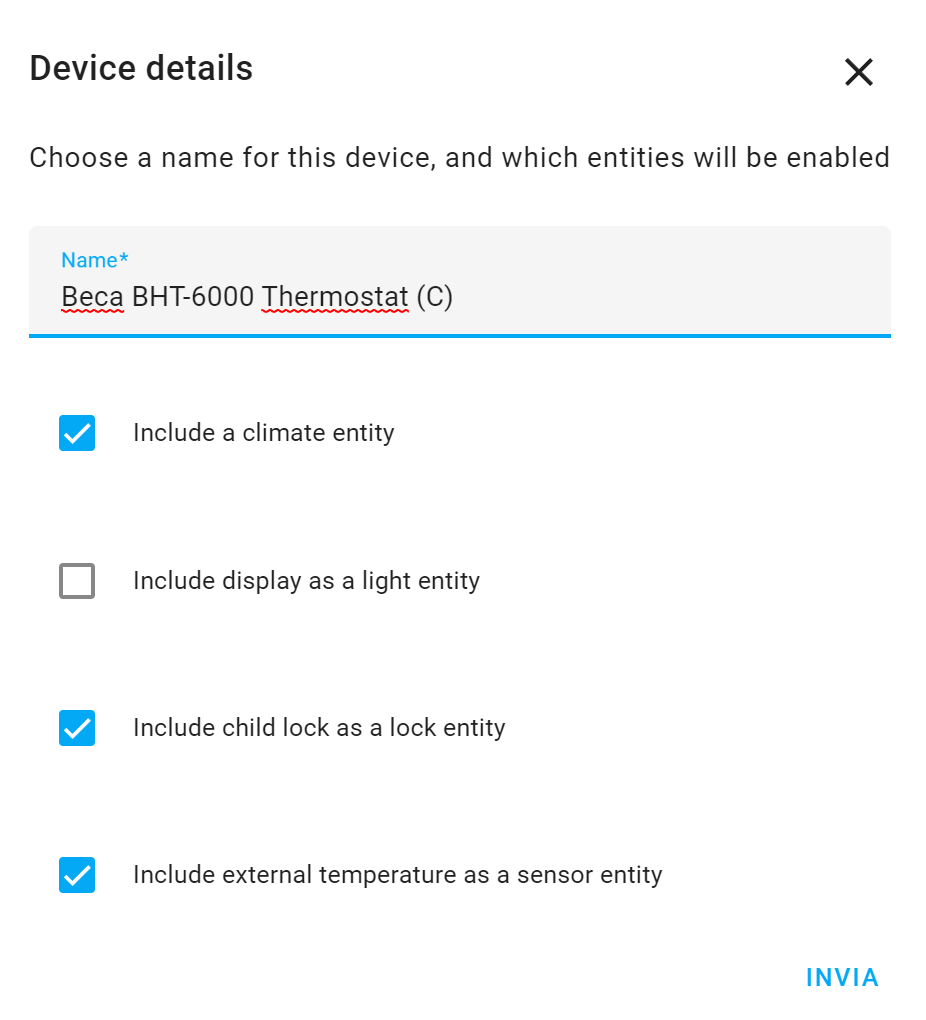 Configurazione termostato WiFi su Home Assistant con Tuya Local