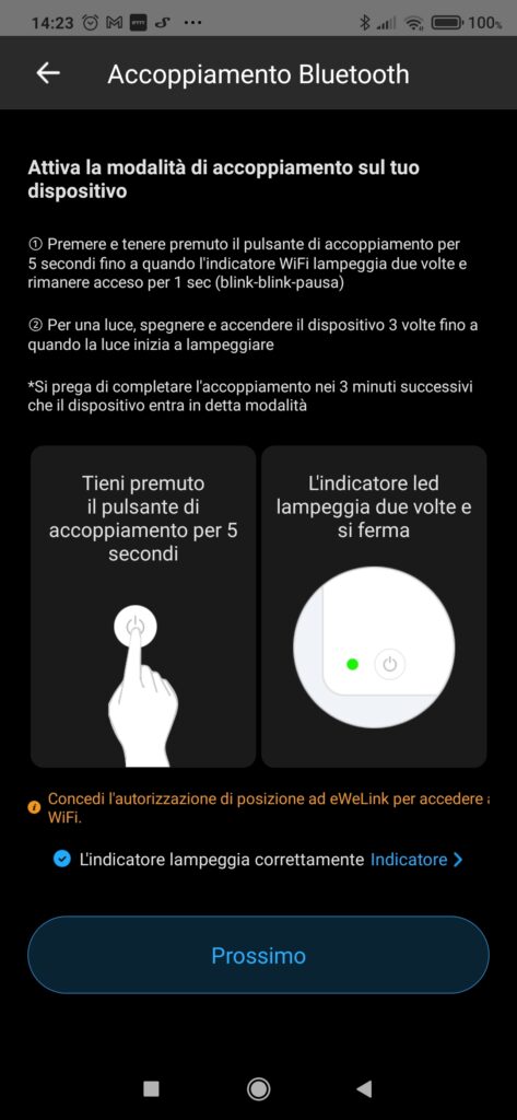 Sonoff Dual R3 accoppiamento eWeLink con Bluetooth
