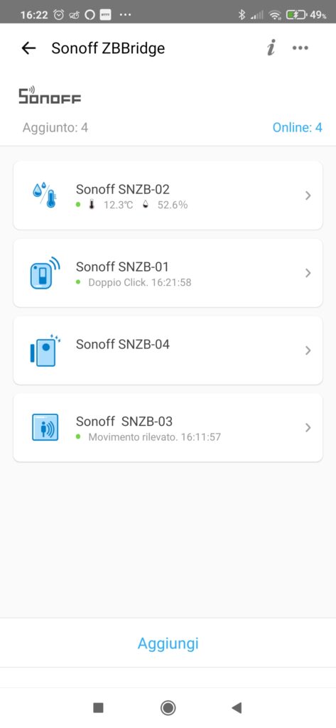 Accoppiamento e gestione Sonoff Zigbee Mini con eWeLink e Sonoff ZBBridge