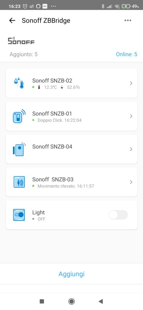 Accoppiamento e gestione Sonoff Zigbee Mini con eWeLink e Sonoff ZBBridge