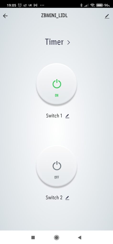 Sonoff ZBMINI Zigbee con LIDL Home gateway